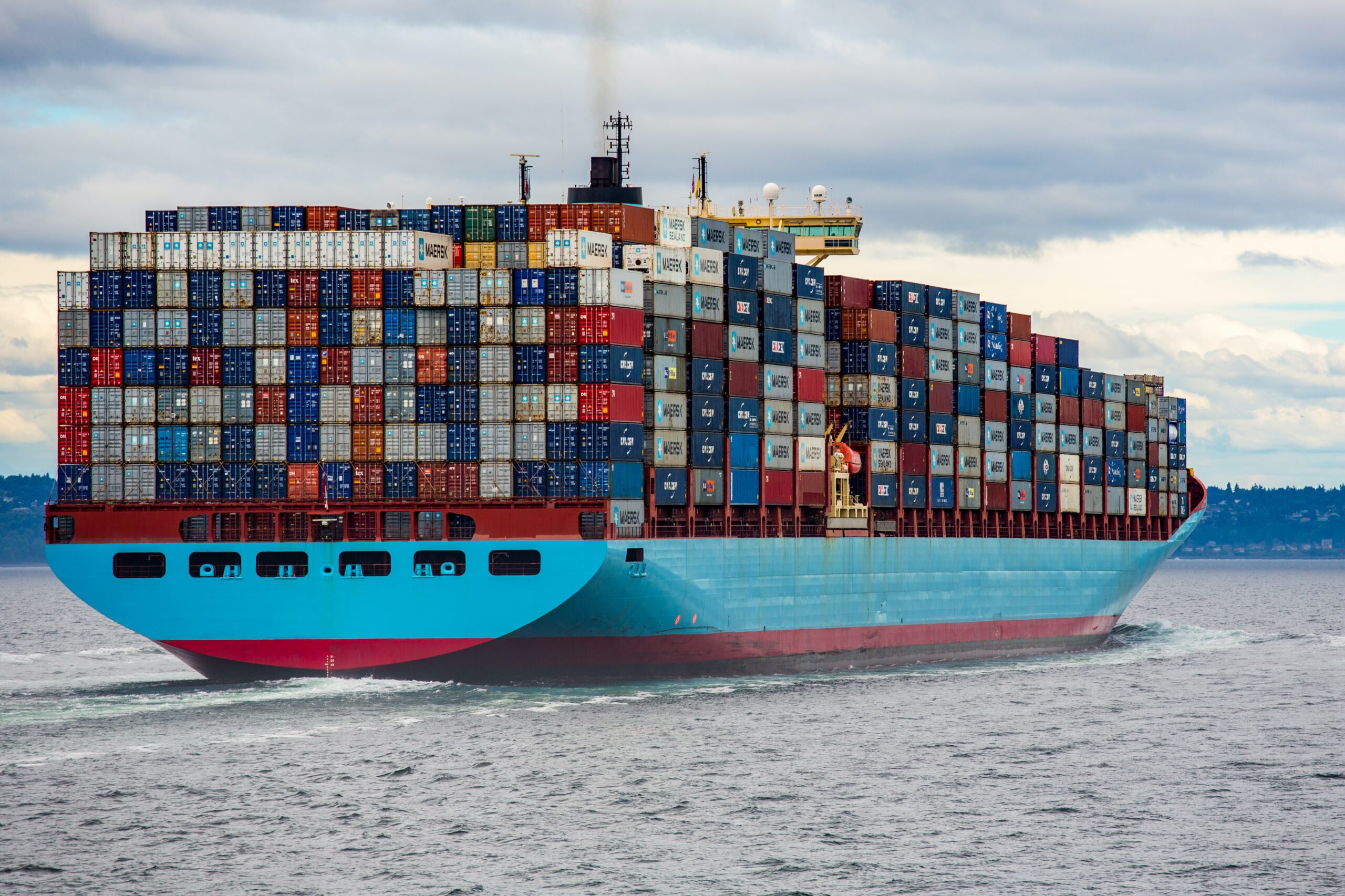 Ship carrying industrial containers
